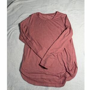Athleta Berry Heathered Long Sleeve Workout Active Top Soft Summer Large